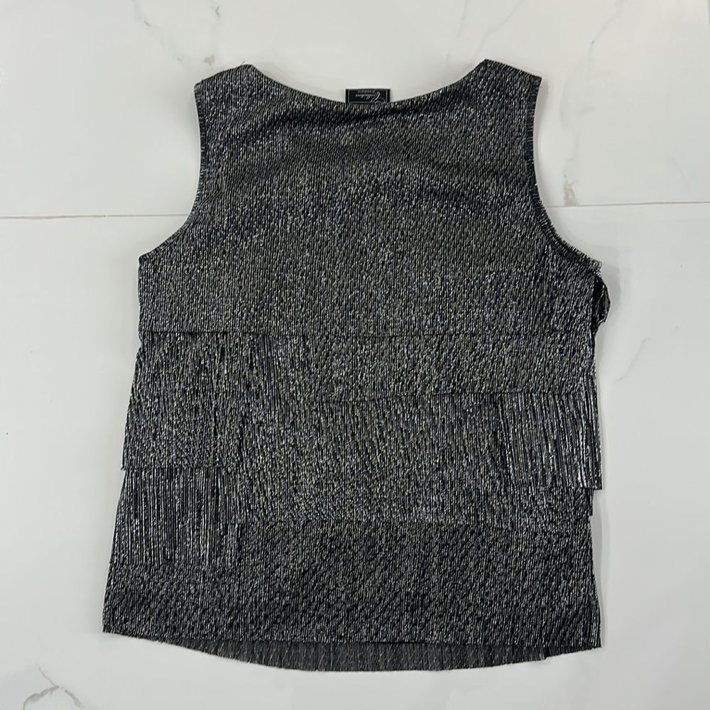 Collection Dressbarn Women's Black/Sparkle Blouse Sleeveless Size 14w - Picture 4 of 6